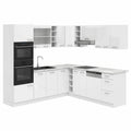 Cocina Esquinera Modular R-Line Blanco Brillante, 247 x 46 cm, Sin Encimera