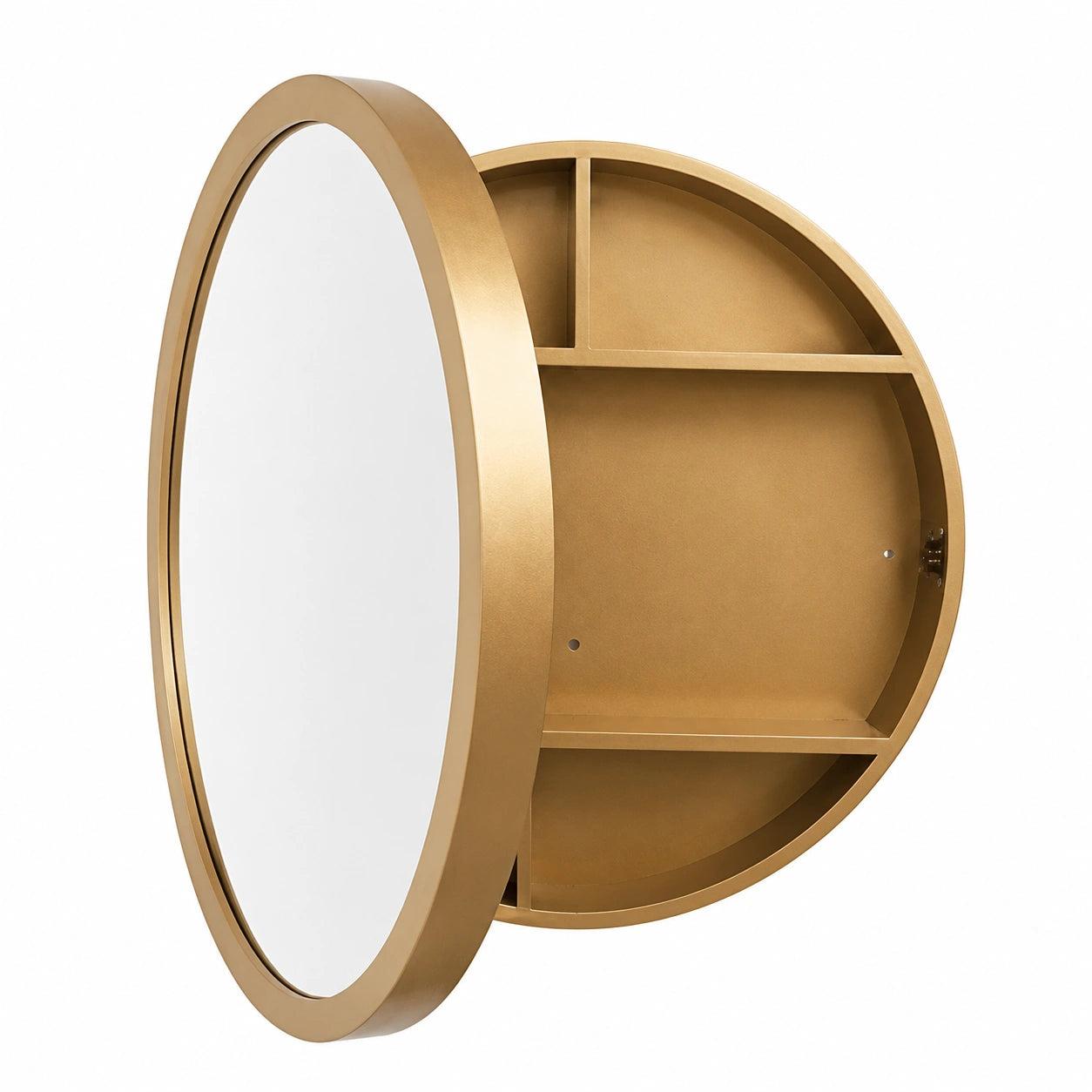 Armario de Baño con Espejo y Madera, Almacenamiento de Pared, Cierre Suave, 3 Niveles, 60 cm