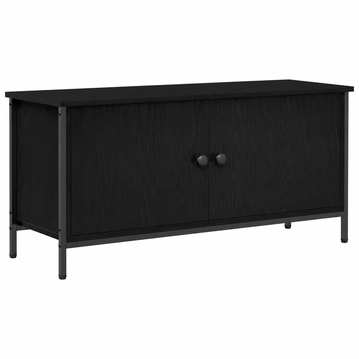 Mesa de TV Moderna de Roble Negro 100x35x45 cm con Amplio Almacenamiento
