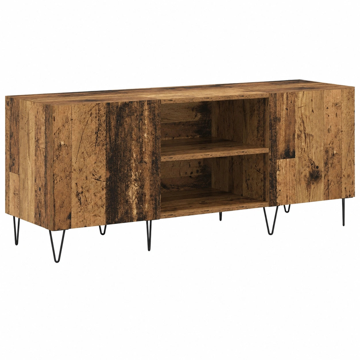 Estante de Almacenamiento de Vinilos de Madera Recuperada 121x38x48 cm, Soporte Moderno para Sala