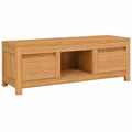 Soporte de TV de Madera de Teca Rústico 100x30x35 cm con Cajones y Compartimento Abierto