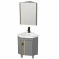 Mueble de Baño Rinconero con Espejo y Amplio Almacenamiento para Espacios Reducidos