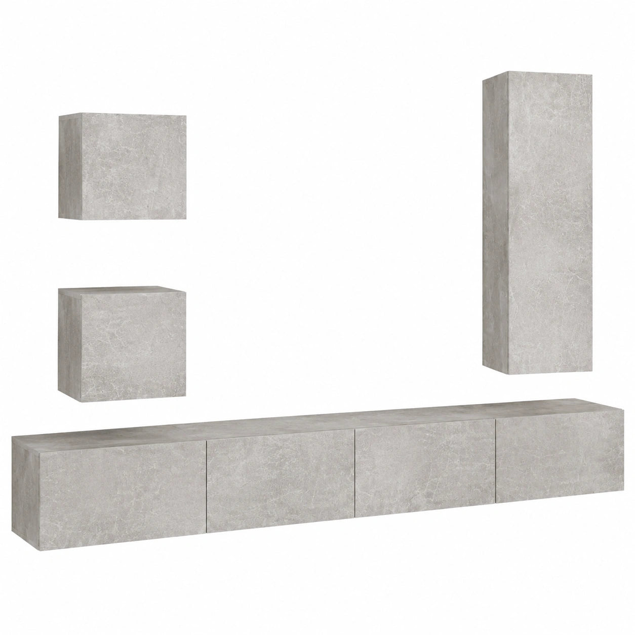 Centro de Entretenimiento Modular Gris para Salón Moderno
