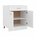 Homgoday Conjunto de Cocina Modular de 4 Piezas, 140cm, Blanco, Almacenamiento Versátil
