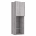 Centro de Entretenimiento de Madera Gris Sonoma con Luces LED, para Montaje en Pared, 30,5 x 30 x 102 cm