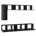 Conjunto de Muebles para TV en Roble Negro, 6 Piezas, Diseño Moderno