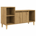 Mueble de TV de Roble Artesanal 100x35x55 cm, Rústico y Espacioso para Sala de Estar