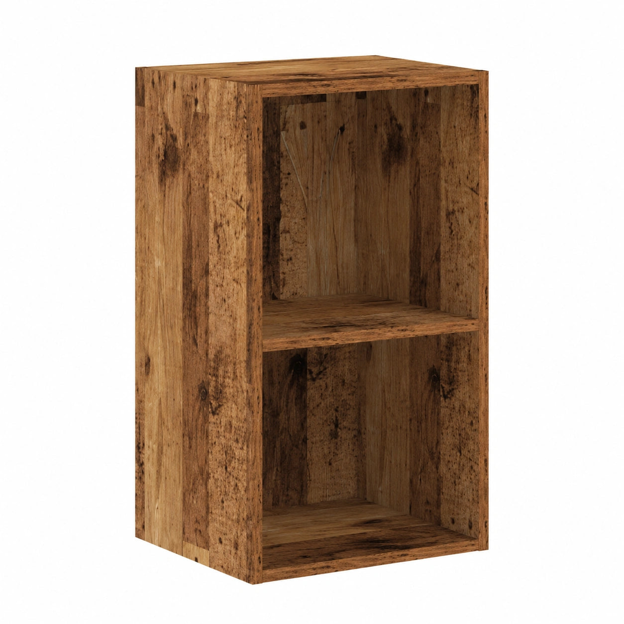 Mueble de TV de pared efecto madera rústica, estantería flotante 37x37x72 cm para salón y dormitorio