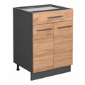 Gabinete de Cocina Vicco Fame-Line, Roble Dorado, 60 cm, con Cajón, Sin Encimera