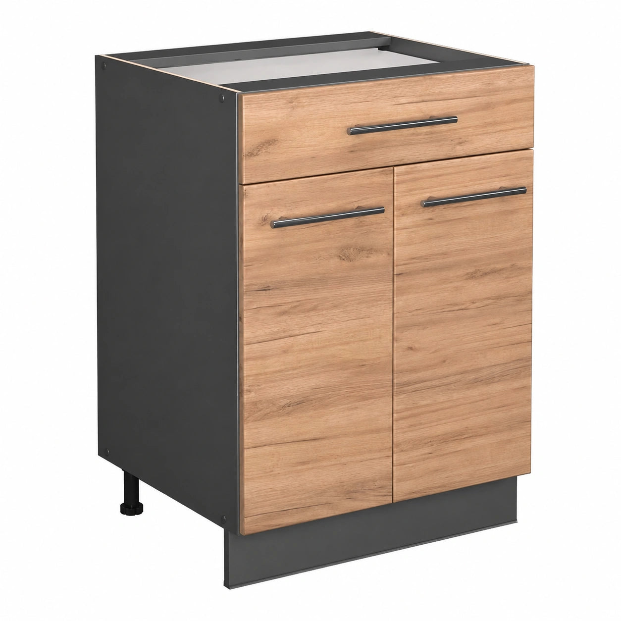 Gabinete de Cocina Vicco Fame-Line, Roble Dorado, 60 cm, con Cajón, Sin Encimera