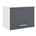 Armario de Cocina Colgante para Campana Extractora, Puerta Única, Acabado Gris Brillante y Blanco, 60x35x33 cm