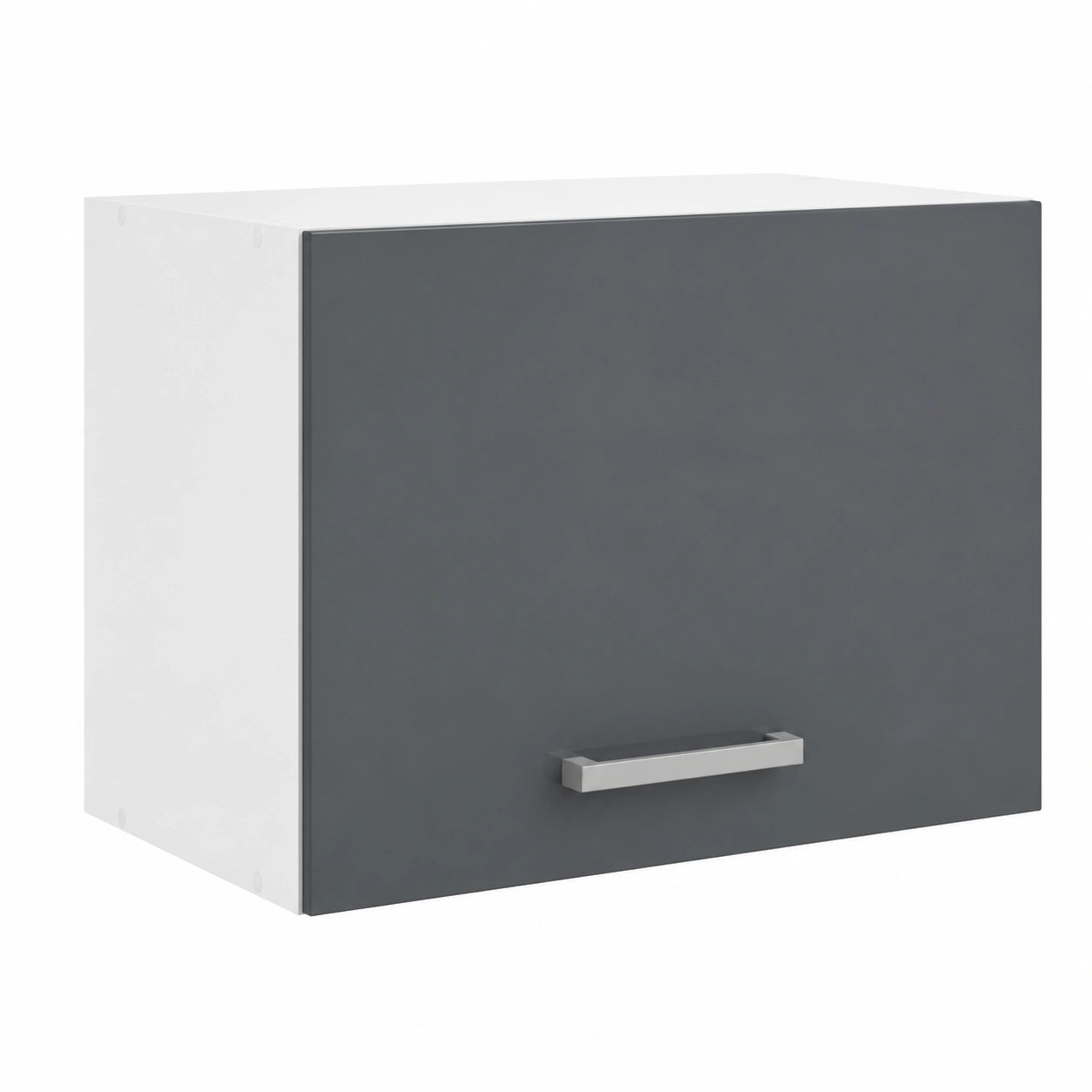 Armario de Cocina Colgante para Campana Extractora, Puerta Única, Acabado Gris Brillante y Blanco, 60x35x33 cm