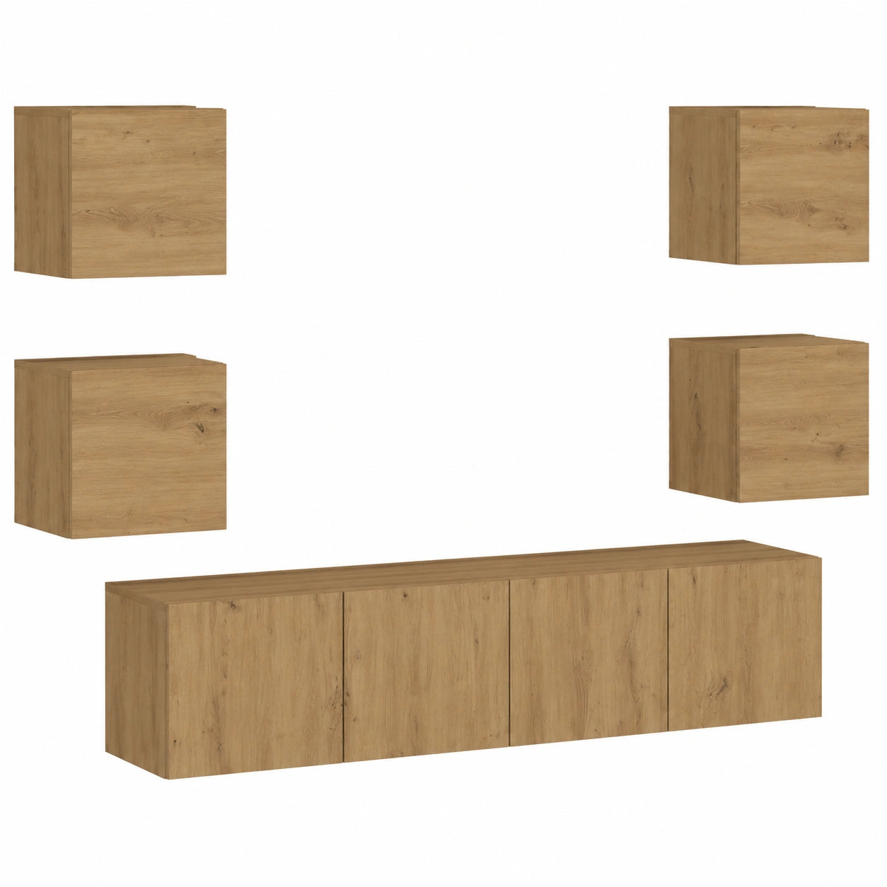 Conjunto de Muebles para TV en Pared, 6 Piezas de Roble Artisan, 60x30x30 cm, Madera Duradera, Diseño Compacto para Sala de Estar