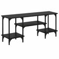 Mesa de TV en roble oscuro, 102 x 35 x 45,5 cm, diseño moderno, ideal para salón y dormitorio, soporta hasta 60 kg