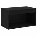 Mueble de TV Moderno con LED y Almacenaje, Roble Negro