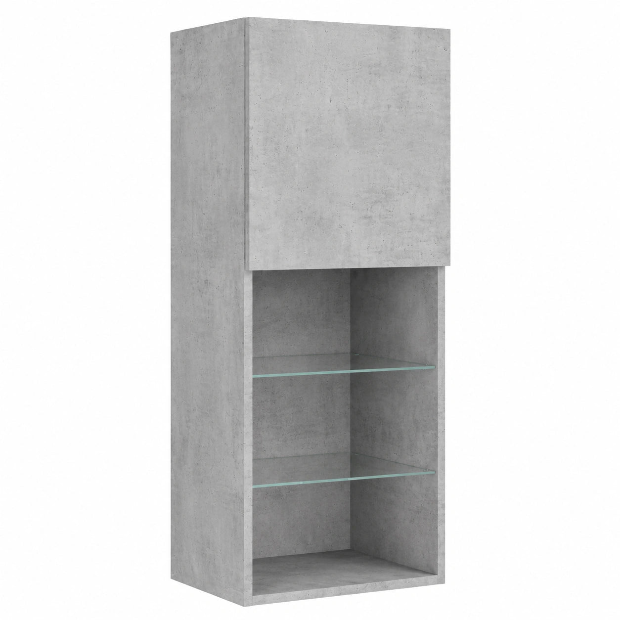 Centro de Entretenimiento de Pared con LED, Color Hormigón, Madera Resistente, 40.5x30x102 cm