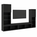 Mueble de TV con LED en Roble Negro, 40x30x102 cm, VidaXL