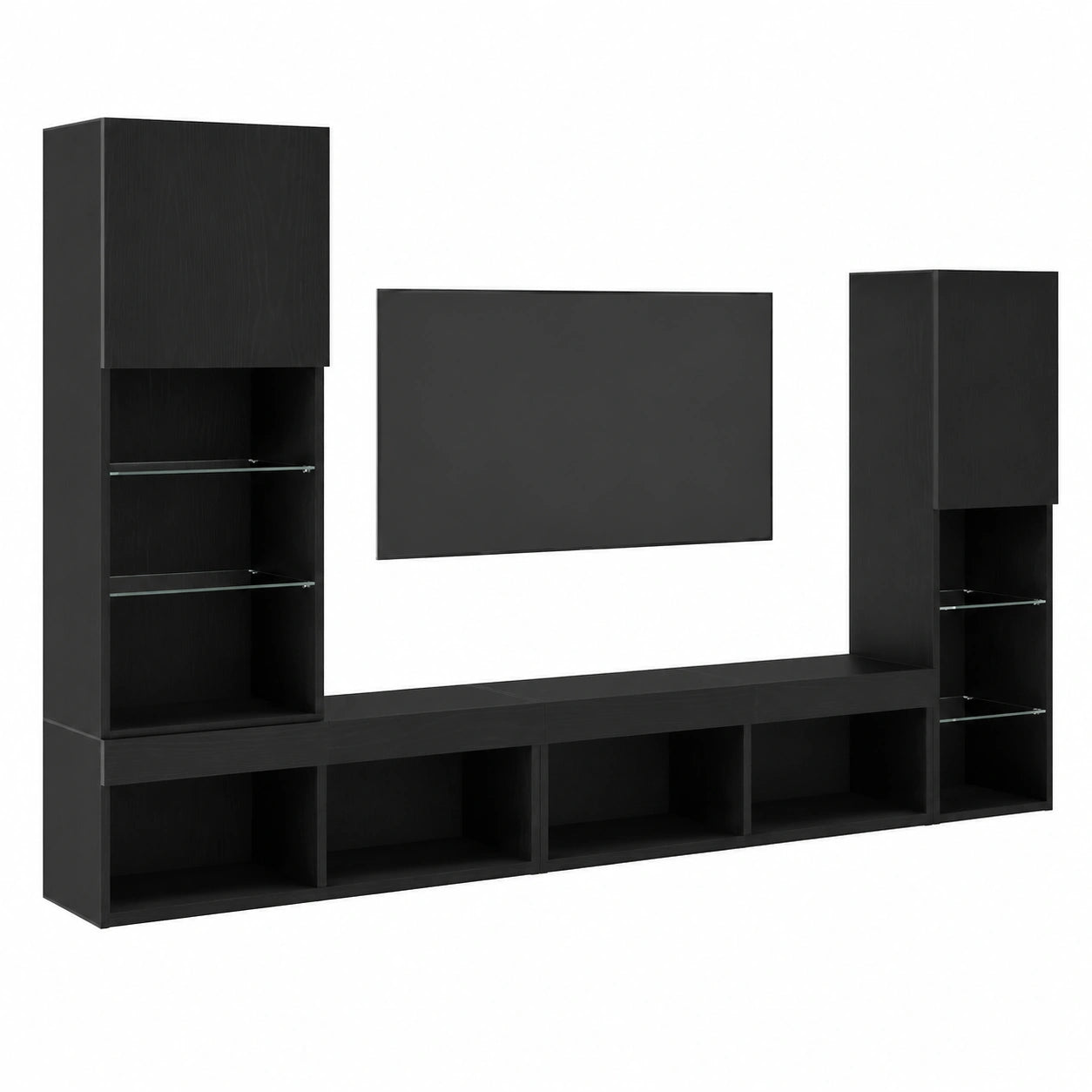 Mueble de TV con LED en Roble Negro, 40x30x102 cm, VidaXL