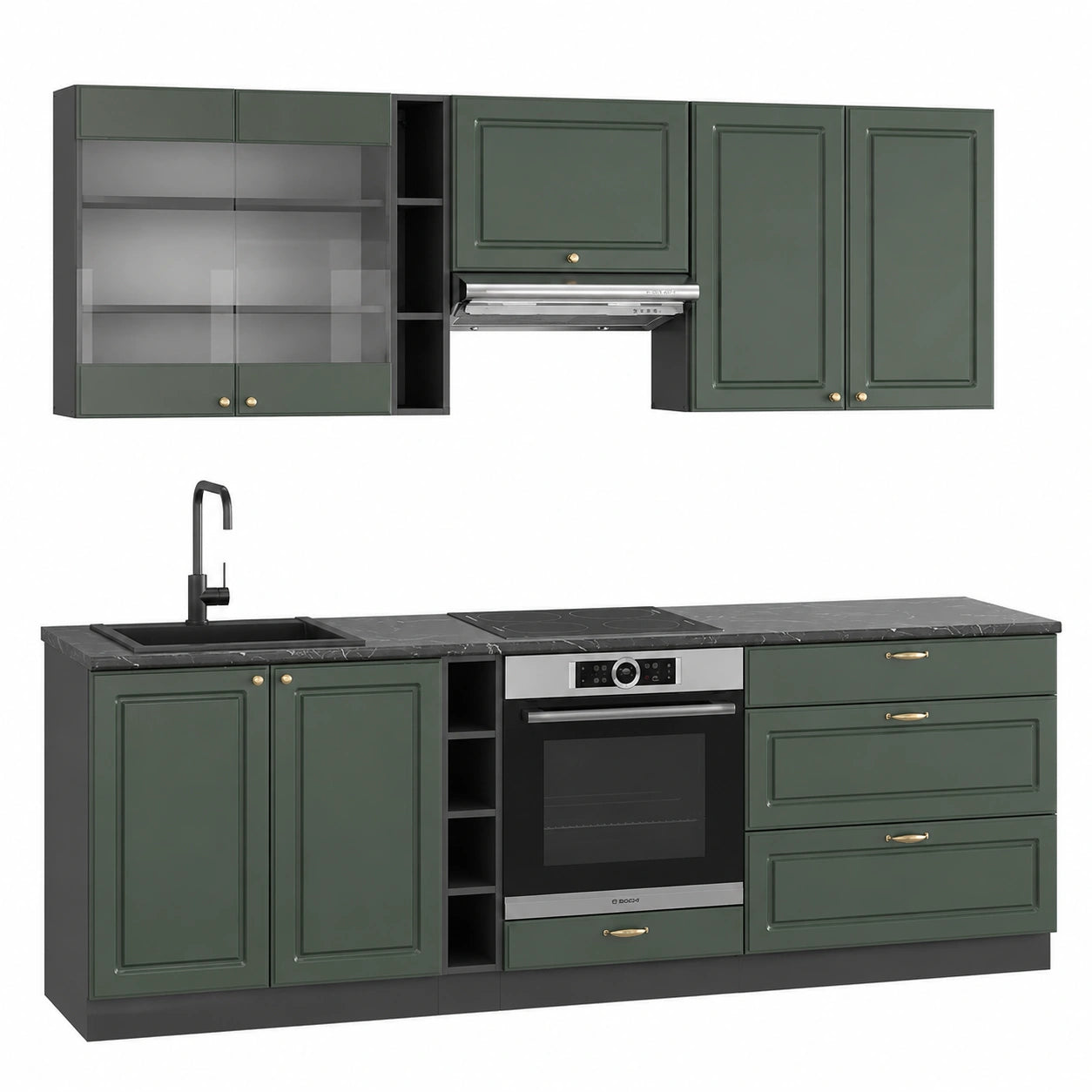 Módulo de Cocina Vicco Fame-Line Verde Dorado 235 cm