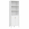 GOPLUS Armario Esquinero Blanco con 3 Estantes y 2 Puertas, Almacenamiento Ajustable para Hogar