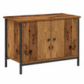 Mesa de TV de madera vintage con puertas dobles y acabado mate para salón y dormitorio