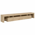 Unidad de TV moderna con luces LED, acabado en robles Sonoma, 260x36,5x40 cm, versátil y resistente para sala de estar