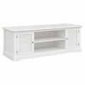 Mesa de televisión blanca de 121 cm con 4 compartimentos para salón y dormitorio, diseño moderno en MDF y pino